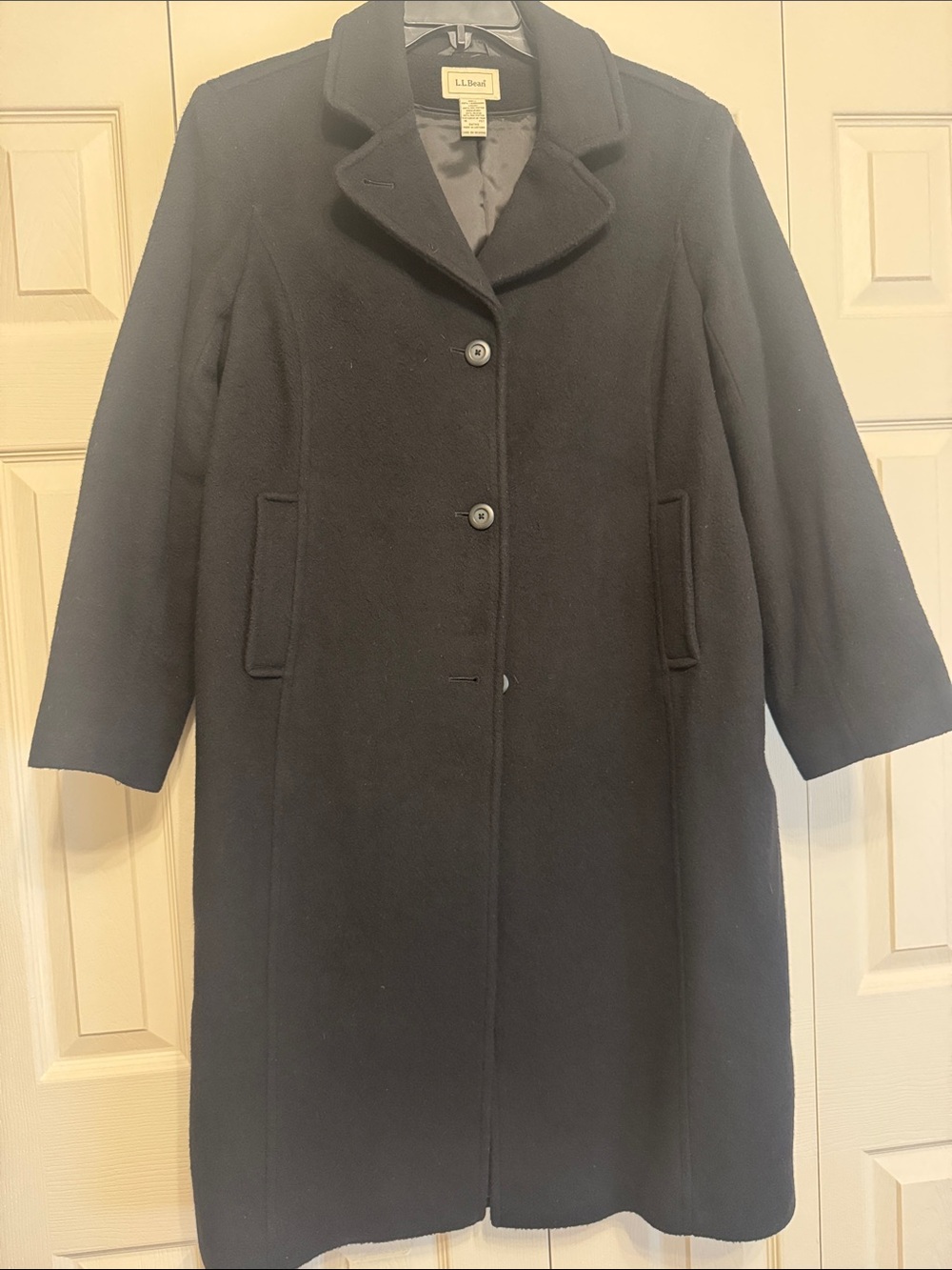 L.L. Bean Women's Black Wool Pea Coat